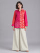 Fuchsia Pink & Orange Tie-Dye Moss Crepe Shirt - Fuchsia Pink & Orange